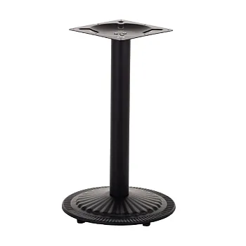 Centrālā metāla galda pamatne no tērauda ar centrālo kolonnu, melnā krāsā, augstums 72,5 cm, apaļas apakšējās plāksnes diametrs 45 cm