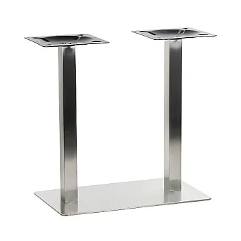Slīpēta nerūsējošā tērauda galda kāja ar diviem balstiem, izmērs 72,5 cm, slīpēta virsma