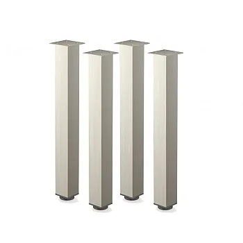 Anodeeritud alumiiniumist ruudukujulise ristlõikega ja inox efektiga lauajalad, kõrgus 71 cm, 82 cm, 110 cm, komplektis 4 tk