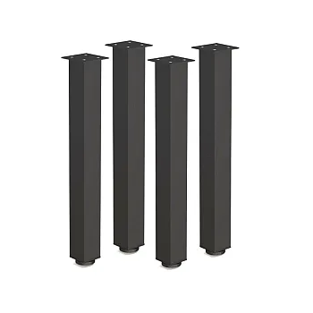 Klasiskā stila alumīnija galda kājas 60x60 mm, melnā krāsā, augstums 71 cm, 82 cm vai 110 cm, komplektā 4 gab.