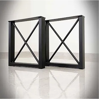 Kvadrātveida galda kāja ar &amp;amp;quot;X&amp;amp;quot; formas šķērsstieņa dizains, augstums 45 cm, platums 40 cm, 2 gab. komplektā