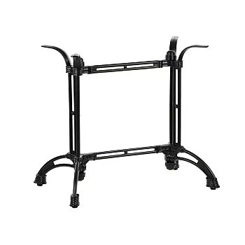 Cast iron table base double with central support, black color, base 82x51 cm, height 73 cm