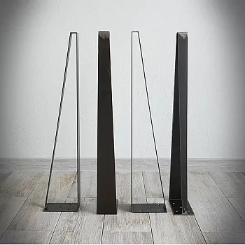 Dailiai atrodanti metalinė stalo koja Strėlė iš plieno, aukštis 71 cm, rinkinys iš 4 kojų