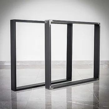 Steel square-shape table legs, height 71 cm, width 80 cm, for regular height dinner table (set of 2 pcs)