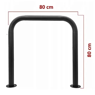 Lauko metalinis dviračių stovas iš plieno, juodos spalvos, išmatavimai 80x80 cm