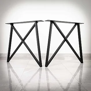 Metalinės kojelės X formos, išmatavimai 75x72cm, juodos spalvos, komplekte 2 vnt