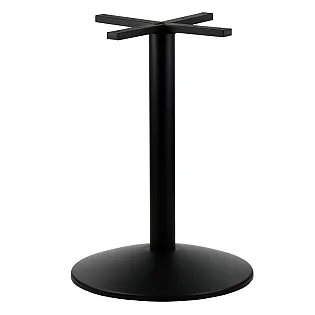 Metāla centrālā galda pamatne, augstums 72 cm, ar lielu pamatnes apakšējo plāksni ar diametru 53,5 cm, melnā krāsā