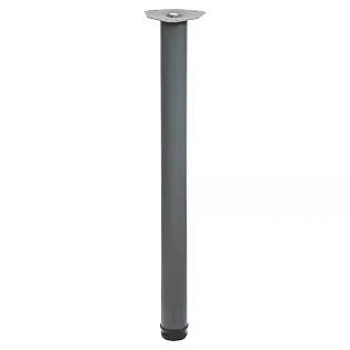 Standartinio aukščio apvalios metalinės stalo kojos, aukštis 72,5 cm, grafito, juodos arba aliuminio spalvos, rinkinyje 4 vnt.