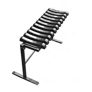 Free standing steel cemetery bench with PVC ribs and lowering mechanism, black color, length 72 cm or 82 cm