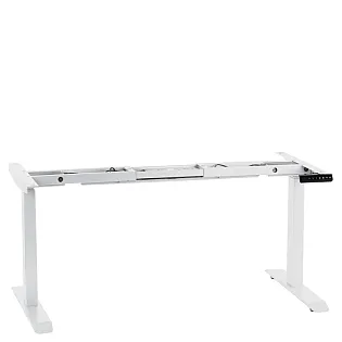 Metal table frame with electrically adjustable height, two motors, white color, height 61.5-126.5 cm, length 119-172 cm