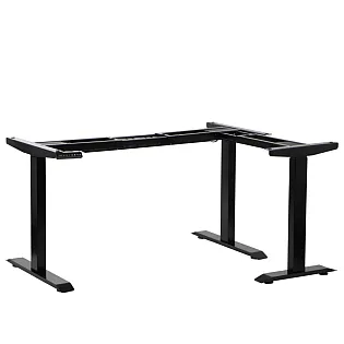Elektrilise kõrguse reguleerimisega metallist lauaraam, reguleeritav kõrgus 71-119 cm, must värv, kolm mootorit, pikkus 123,5-175,5 88,5-135 cm