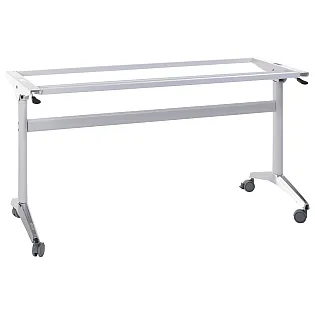Plieninis sulankstomas stalo rėmas ant ratukų, 155x58x72.5 cm vietą taupantis, lengvai pakreipiamas, mobilus rėmas konferencijų, mokyklų ir banketų stalams