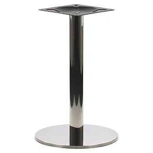 Centrālā galda kāja no tērauda, apaļa pamatne, glancēta, diametrs 45 cm, augstums 71,5 cm