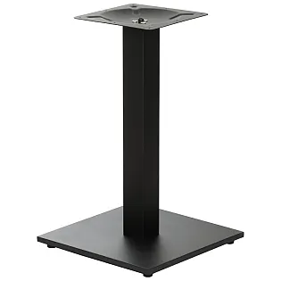 Central table leg made of steel, square base, black color, base 45x45 cm, height 72 cm