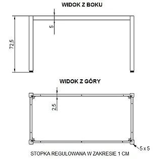 Galda rāmis ar kvadrātveida kājām, izmērs 116x66 cm, augstums 72.5 cm, dažādas rāmja krāsas