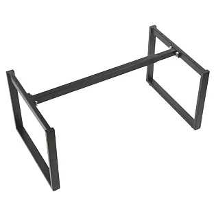Masīvs metāla galda rāmis ar kvadrātveida kājām, melnā krāsā, augstums 42 cm, regulējams garums 80130 cm