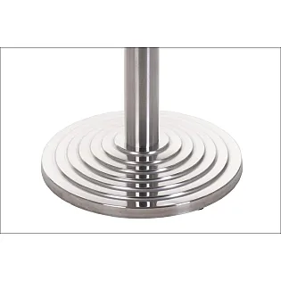 Central metal table base made of stainless steel, height 71.5 cm, brushed, diameter 45 cm