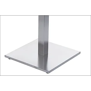 Central table leg made of stainless steel, height 71.5 cm, base plate size 45x45 cm, rectangle central column 6x6 cm