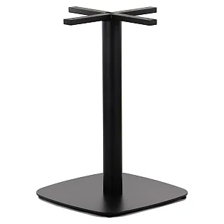 Metalinis centrinis stalo kojas iš plieno, juodos spalvos, aukštis 73 cm, pagrindo matmenys 55x55 cm