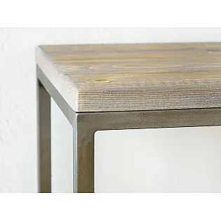 Öökapp, männipuidust lauaplaat, metallraam, kõrgus 39,5 cm, laius ja sügavus 37 cm, 2 tk komplektis