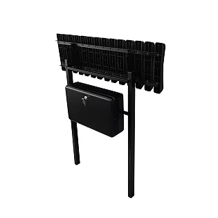 Metallist kalmistupink PVC ribidest allalastava istme ja lukustatava kastiga, laius 80 cm