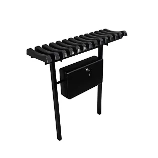 Metallist kalmistupink PVC ribidest allalastava istme ja lukustatava kastiga, laius 80 cm