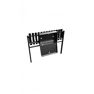 Metal cemetery bench with a drop-down seat made of PVC ribs and a lockable box, width 82 cm