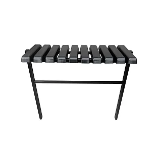 Cemetery Bench width 82 cm, Metallic with Drop-Down PVC Seat, For Concrete Installation