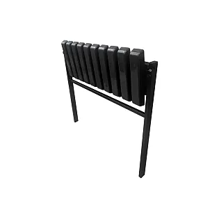 Kalmu pink laius 82 cm, metallist koos alla klapitava PVC-istmega, betooni sisse paigaldamiseks