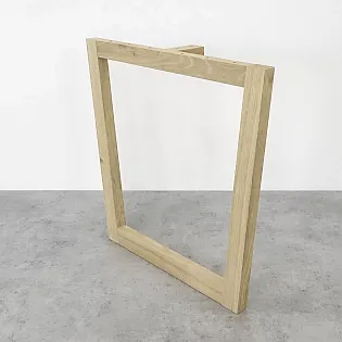 Neapstrādātas ozola galda kājas galdiem, trapecveida forma, augstums 71 cm, max platums 78,5 cm, komplektā 2 gab.