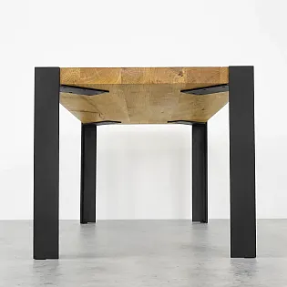 Low height stylish metal table legs with additional supports for tabletop, solid angle, for coffee table or bench, total height 45 cm