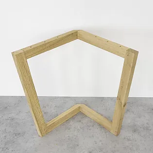 3D ruumilised puidust lauajalad laudadele, toores tamme täispuit, kolmnurkne, kõrgus 72 cm, maksimaalne laius 73,5 cm, komplektis 2 tk