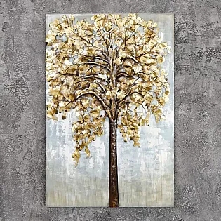 3D metallist seinadekoor Looduse vaikne tugevus, mõõdud 70x120 cm