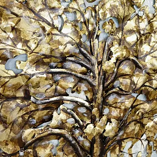 3D metāla sienu dekors Kluss dabas spēks, izmēri 70x120 cm