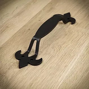 Bīdāmo durvju metāla vilkme no tērauda, melnā krāsā, komplektā 4 gab., augstums 27,5 cm, svars 250 grami