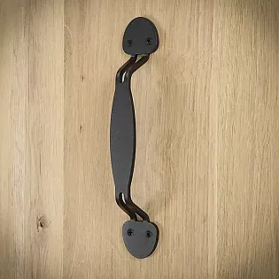 Bīdāmo durvju metāla rokturis izgatavots no tērauda, melnā krāsā, komplektā 4 gab., garums 24,3 cm