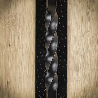 Stumdomų durų metalinė rankena iš plieno, lakuota, juodos spalvos, rinkinyje 4 vnt., ilgis 28 cm