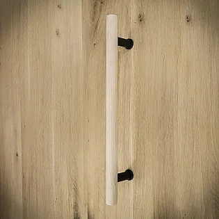Wooden and steel sliding door handle, height 40 cm, weight 430 grams, 3 pieces in the set.
