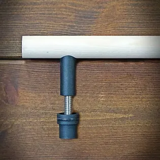 Medinė ir plieninė stumdomų durų rankena, aukštis 60 cm, svoris 530 gramų, rinkinys iš 3 vnt.