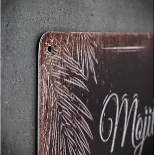 Decorative wall plaque Cocktail mojito including recipe, dimensions 20x30 cm