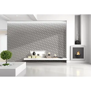 3D decorative wall polystyrene panels Relax, 60x60cm, white color, paintable, set of 12 pcs. 4.32 m2