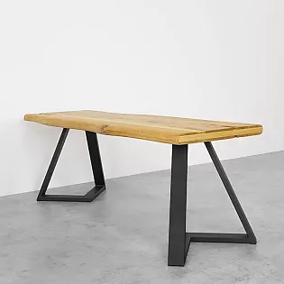 3D metal table legs made of steel, height 45 cm, total width 46 cm, black color or with steel effect, set of 2 pcs.