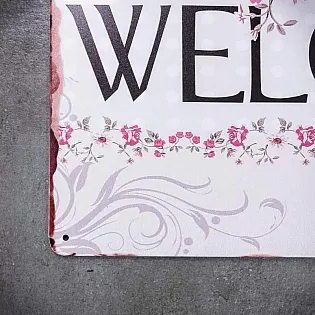 Decorative wall plaque, WELCOME FLOWER, 30x20 cm