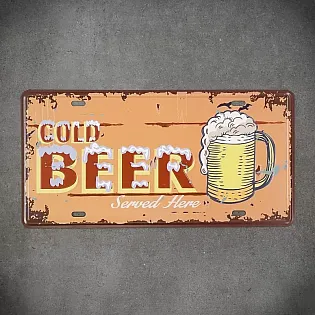 Decorative wall plaque, COLD BEER 1, 31x16 cm