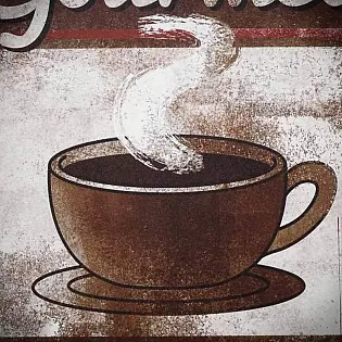 Decorative metal wall plaque, FRESH ESPRESSO, 30x20 cm