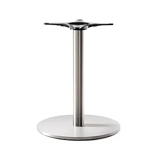 Round central stainless steel table leg, for table tops up to 120 cm, polished or matte