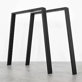 Metāla galda kājas melnā krāsā PI Light, izmērs 72x75 cm, komplektā 2 gab.