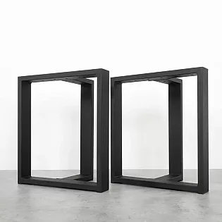 Premium smagās klases 3D tērauda T-veida galda kājas mūsdienīgs industriāls metāla pamats kafijas galdiņam vai soliņam, 40x45x17 cm, komplekts ar 2 gab