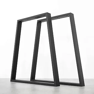 Metalinės trapecijos formos stalo kojos, pagamintos iš plieno, išmatavimai 65x71cm, komplekte 2 vnt.
