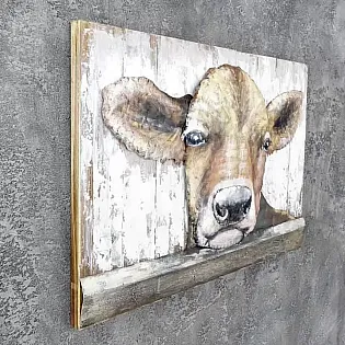 3D metal work of art Calf, width 90 cm, height 60 cm, weight 8 kg